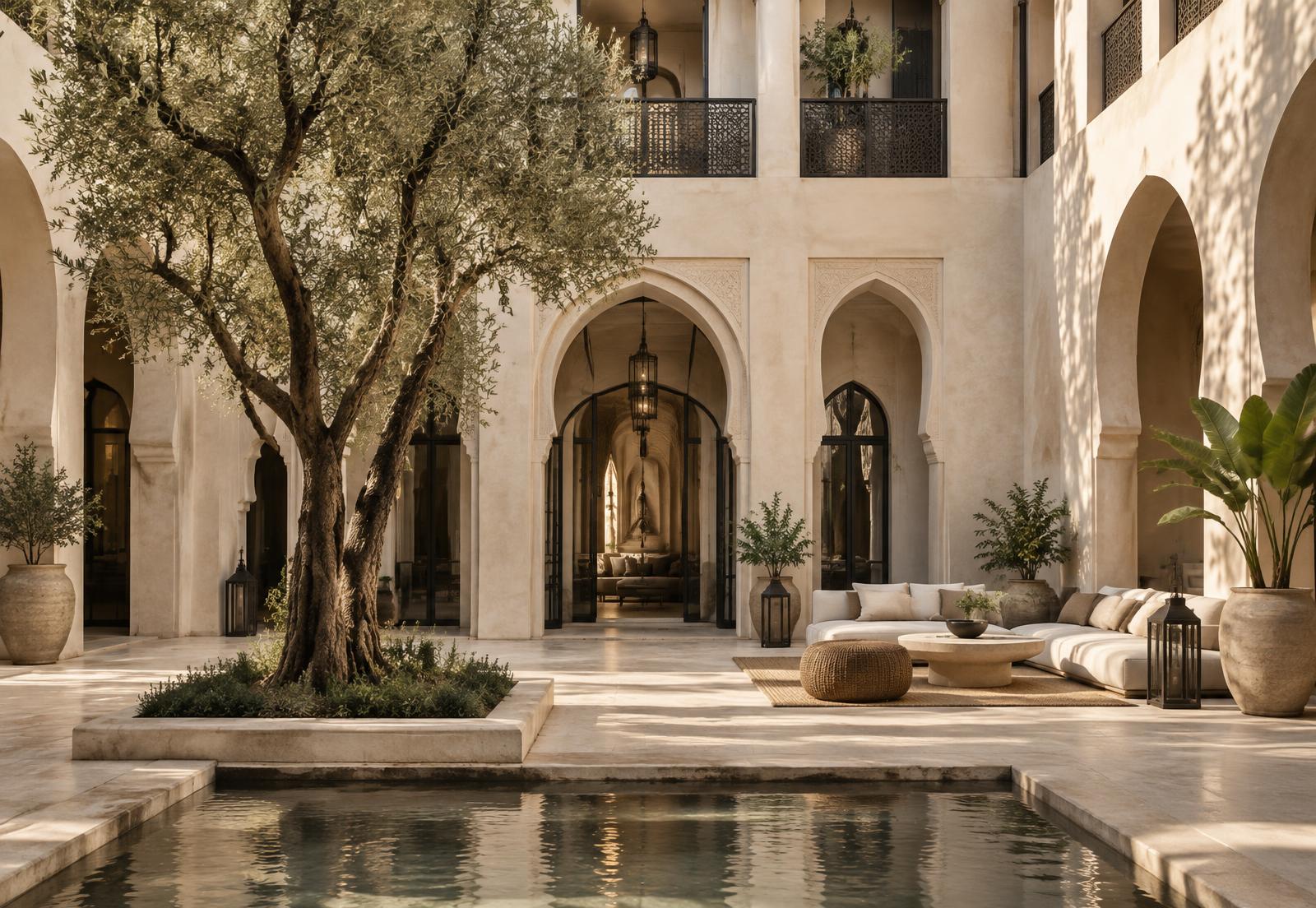 Private riad courtyard in Morocco